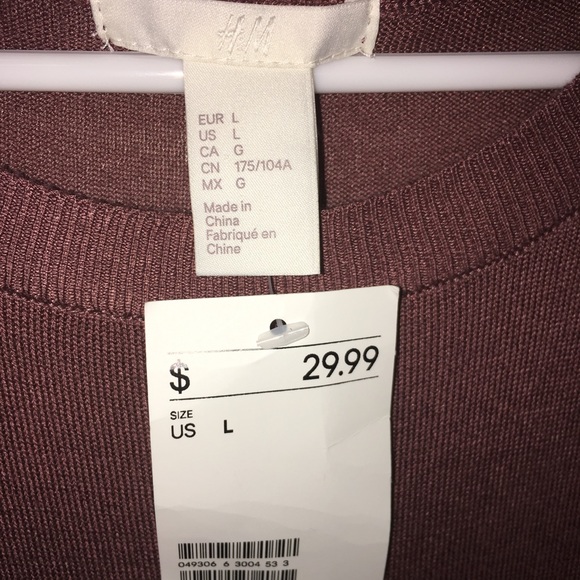 H&M NWT Light Wine Colored Knit Sweater Dress - Picture 2 of 3